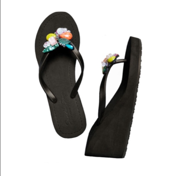 NEW💕SAND BY SAYA Black Wedge Sandal