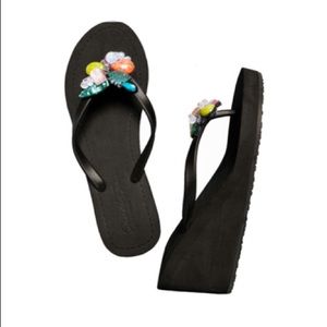 NEW💕SAND BY SAYA Black Wedge Sandal