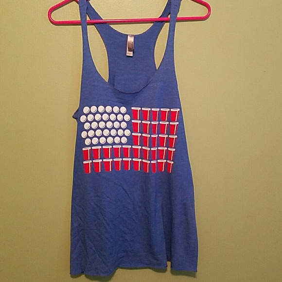 Flag beer pong tank