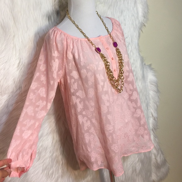 LC Lauren Conrad Floral Pleasant Top - Picture 3 of 4