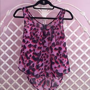 CharlotteRusse High Low Purple Leopard Tank