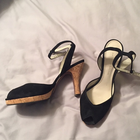 Black suede heels