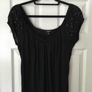Express Black Cap Sleeve Tee