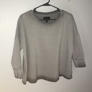 grey cropped crewneck