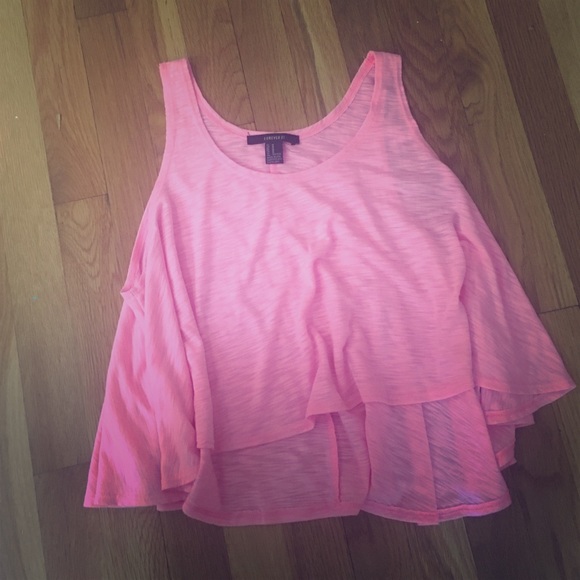 Forever 21 pink flowy crop top