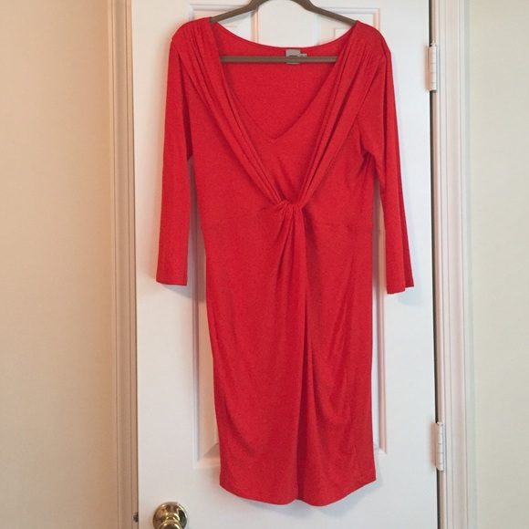 Red knot jersey dress
