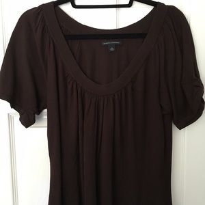 Banana Republic Chocolate Knit Scoop Neck Top