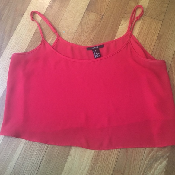 Cute flowy red crop top tank top