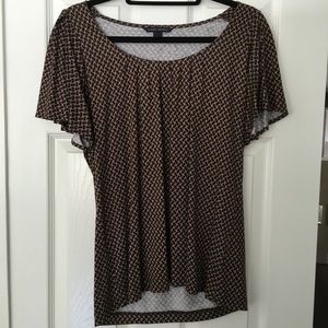 Banana Republic Brown and Gold Geometric Top
