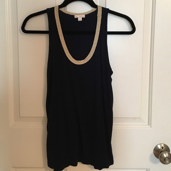 Navy Top with Gold Embellish