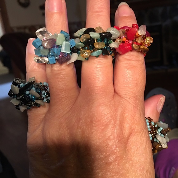 Beaded stretch rings - Picture 2 of 4