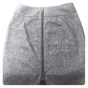 Black Tweed Zip Up Pencil Skirt