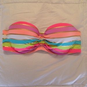 Victoria Secret multi colored stripped bikini top