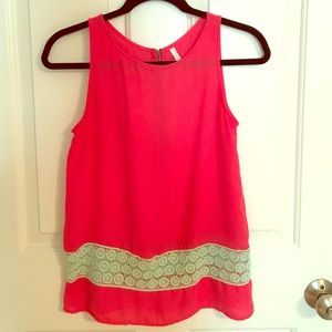 Hot Pink and Mint Lace Top