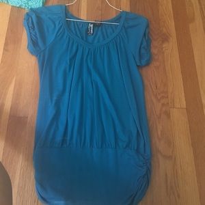 Cute blue v neck short sleeve shirt