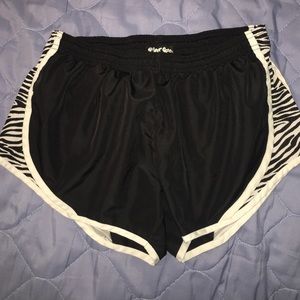 Zebra print athletic shorts