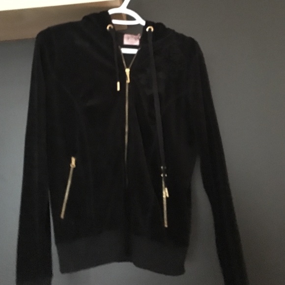 Black velour Juicy Couture hoodie