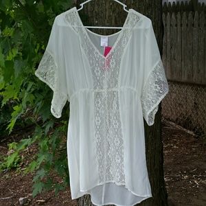 Cover Up Dress in Antique White Large Xhilaration