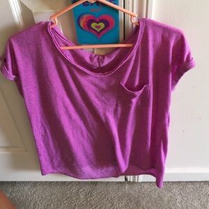 Purple, one pocket, hi low t-shirt by Faded Glory