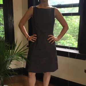 J Crew 100% Silk Brown Boatneck Dress