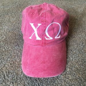 Salmon Chi Omega baseball hat