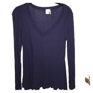 Navy Blue Long Sleeved Top