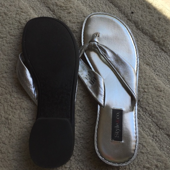 Style and Co Silver Sandals - Picture 2 of 2