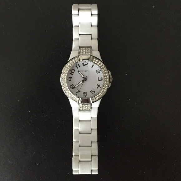 White diamond guess watch