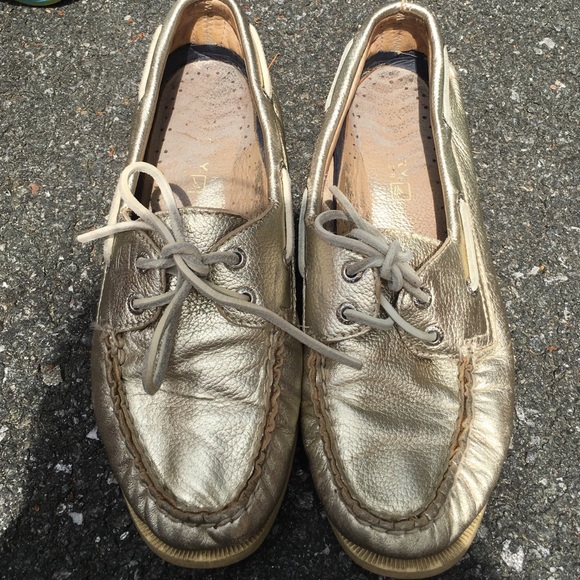 Gold Sperry Top-sider Boat Shoes