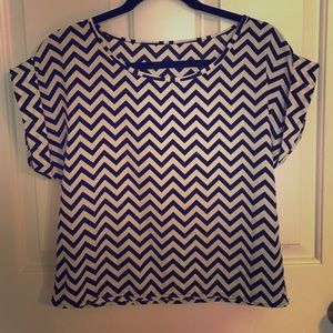 Chevron Faux-Silk Top
