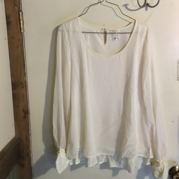 White shimmer blouse