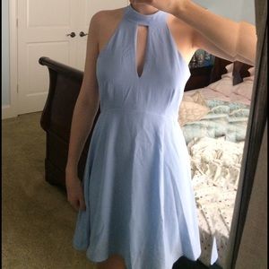 Lulu's halter neck light blue dress