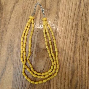 Yellow layered beaded necklace