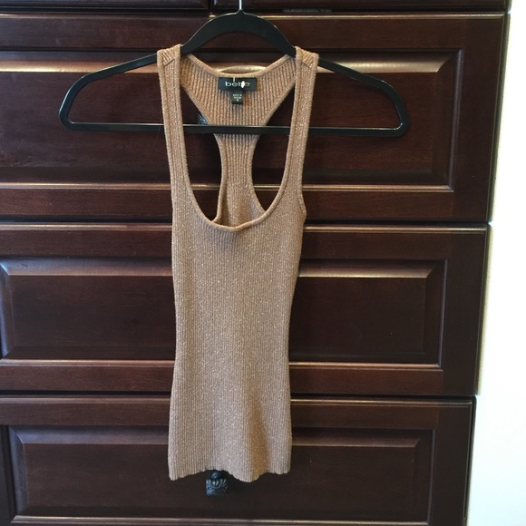 Gold Shimmer Bebe Stretch Racer back Tank