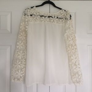 White blouse with lace
