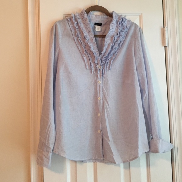 Ruffle collar JCrew button down