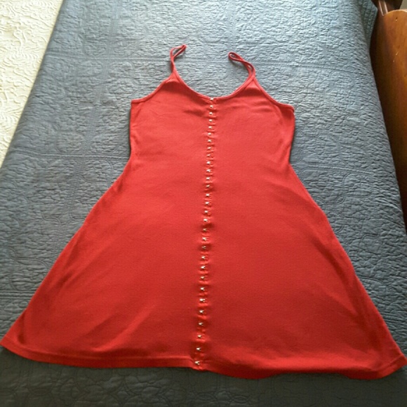 V.S. red spaghetti strap,  flare dress size L