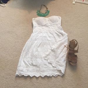 Strapless white sundress. Worn only once