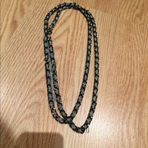 Chain link mesh long necklace