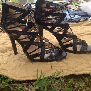 Prabal Gurung Lace up Black Sandal