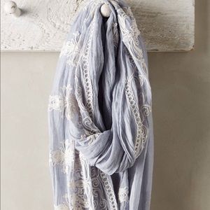 Anthropologie blue lace infinity scarf