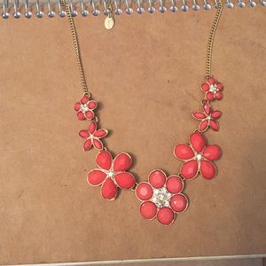 Coral colored floral necklace