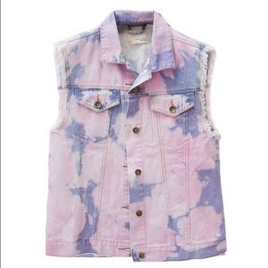 Nasty Gal / Mustard Seed Pink & Purple denim vest