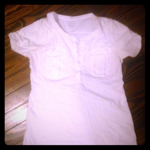 White Button/Pocket Tee - Size XS but will fit SM