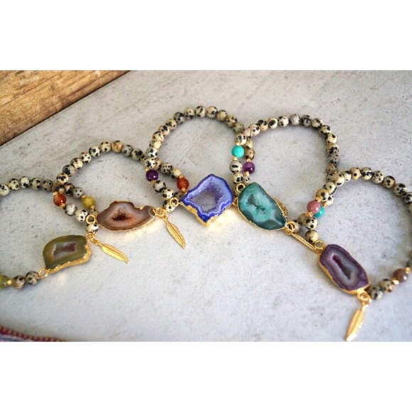 🎉Host Pick🎉  Druzy Stone & Dalmatian Jasper - Picture 2 of 4