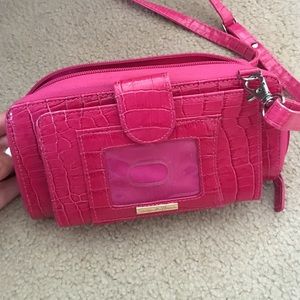 Pink cross-body wallet