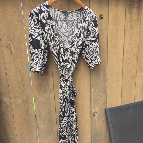Banana Republic Rose Print Wrap Dress