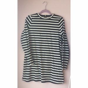 Stripped Long Sleeve Dress.