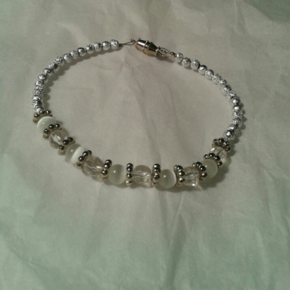 Silver and White Bracelet