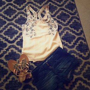 Crema & Navy double layered Express tank.